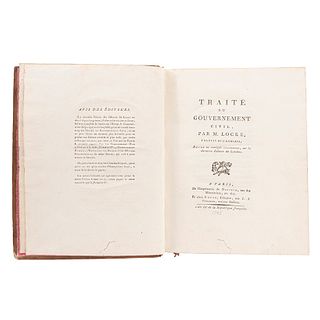 Locke, John. Traité du Gouvernement Civil. Paris: De l'Imprimerie de Desveux, 1795.