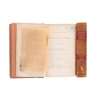 Stephens, John L. Incidents of Travel in Yucatan. New York: Harper & Brothers, 1841. Tomos I-II. 66 lám. 1 mapa. 2 frontispicios. pzs:2