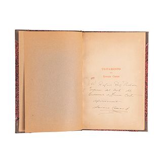 Cuevas, Mariano. Testamento de Hernán Cortes. México: Imprenta del Asilo "Patricio Sanz", 1925. Dedicado por el autor.