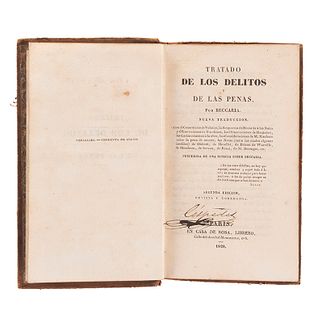 Beccaria. Tratado de los Delitos y de las Penas. París: En Casa de Rosa, Librero, 1828. Segunda edición, revista y corregida.