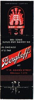 1967 Berghoff Beer 113mm IN-BERG-7 - Berghoff Bar Chicago