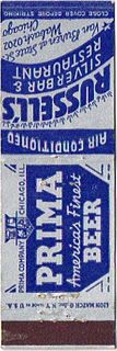 1938 Prima Beer IL-PRIMA-4 - Russel's Silver Bar Restaurant Chicago