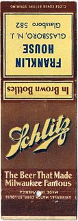 1934 Schlitz Beer 113mm WI-SCHLITZ-3 - Franklin House Glassboro New Jersey