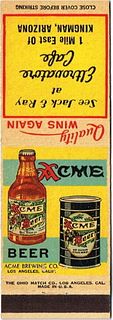 1937 Acme Beer 113mm CA-ACME-4 - Eltravatore Cafe Kingman Arizona