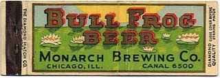 1933 Bull Frog Beer 115mm IL-MONARCH-1 Chicago