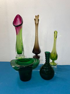 Collection BLENKO Viking Art Glass Vases 