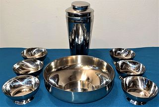Mid Century Stainless Steel Barware 