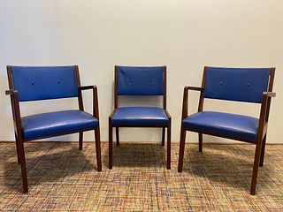 Set 3 JENS RISOM Mid Century Teak Chairs