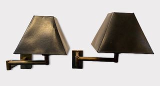 Pair Mid Century Brass Extending Sconces by CHAPMAN