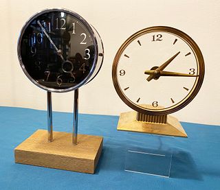 HOWARD MILLER Chrome Mid Century & Jefferson Golden Hour Mystery Clock 