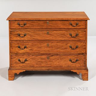 Chippendale Flame Birch Chest of Drawers