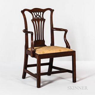 Chippendale Carved Mahogany Armchair