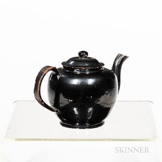 Black-glazed Redware Teapot
