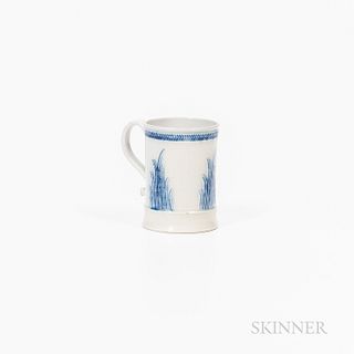 Small Staffordshire Scratch-Blue Salt-Glazed Mug