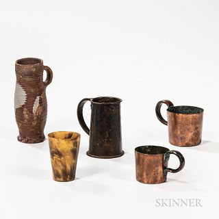Three Drinking Vessels and Two Copper Measures
