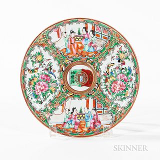 Export Porcelain Rose Mandarin Plate for the Portuguese Market