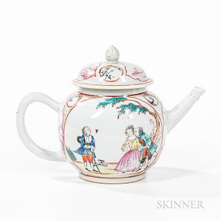 Export Porcelain Teapot with Figures
