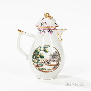 Export Porcelain Creamer or Chocolate Pot with Cover