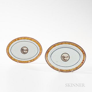 Pair of Export Porcelain Oval Platters