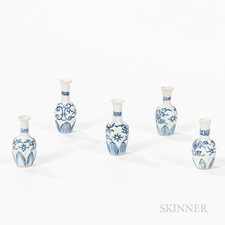 Set of Five Miniature Export Porcelain Vases