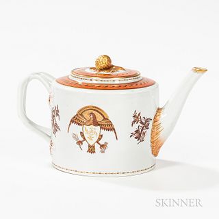Export Porcelain Eagle Teapot with Lid