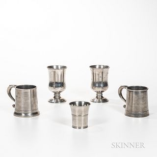 Group of Pewter Drinking Vessels