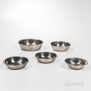 Group of Pewter Basins