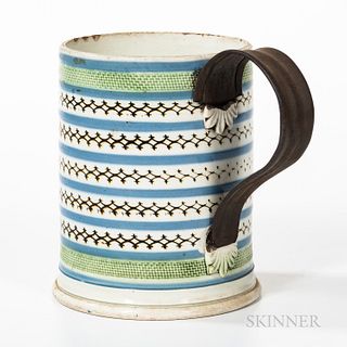 Slip-decorated Quart Mug with Make-do Handle