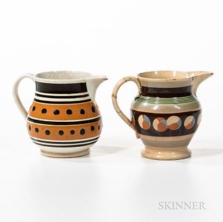 Two Slip-decorated Cream Pitchers