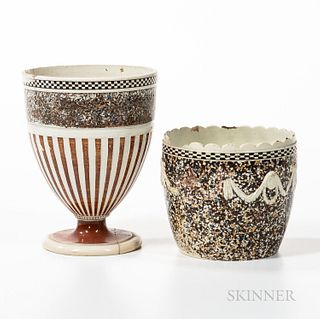 Two Slip Shaving Decorated Items