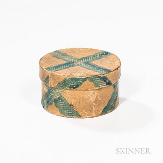 Miniature Circular Wallpaper-covered Box