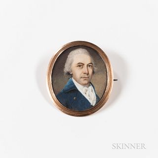 Portrait Miniature of an Older Gentleman with Gray Hair