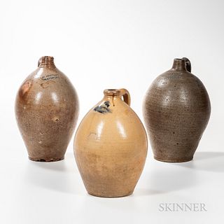 Three Glazed Stoneware Jugs