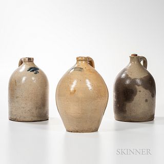 Three Glazed Stoneware Jugs