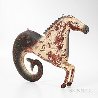 Painted Molded Metal Hippocampus-form Trade Sign