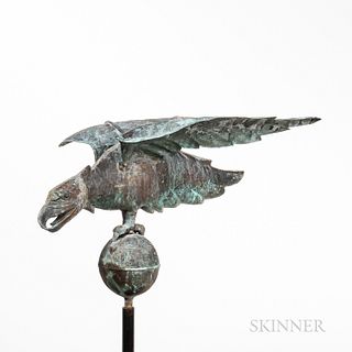 Small Molded Sheet Copper and Cast Zinc Eagle Weathervane