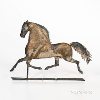 Molded Sheet Copper and Cast Zinc "Blackhawk" Horse Weathervane
