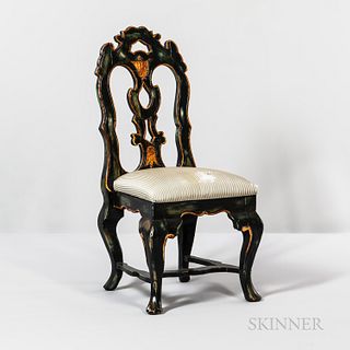 Queen Anne-style Painted and Gilt Chinoiserie Chair