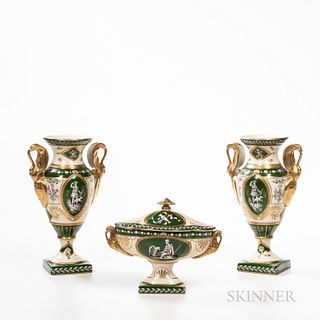 Three-piece Paris Porcelain Garniture