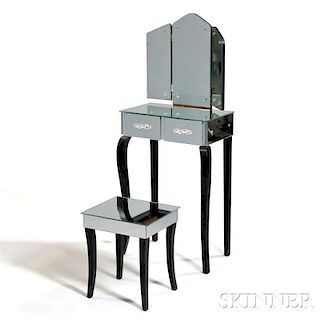 Art Deco Hollywood-style Vanity with Stool