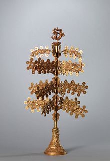 A Gilt Bronze Fortune Tree Ornament