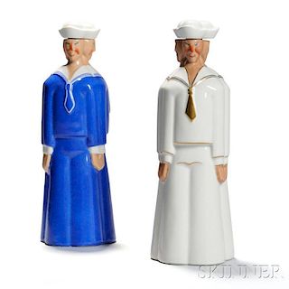 Two Robj Sailor Decanters