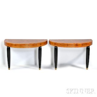 Pair of Modified Demilune Tables