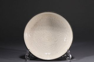 A Coating Ding Ware Dragon&Cloud Plate