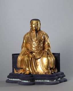 A Gilt Bronze Figure of Emperor Zhenwu