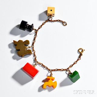Rare Bakelite Monopoly Charm Bracelet