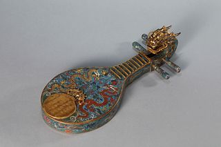 A Cloisonne Enamel Dragon-Head Instrument