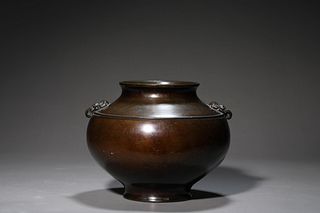 A Bronze Beast-Eared Vase