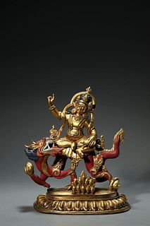 A Gilt Bronze Figure of Jambhala