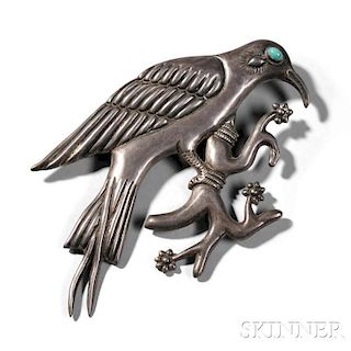 Mexican Silver Bird Pin